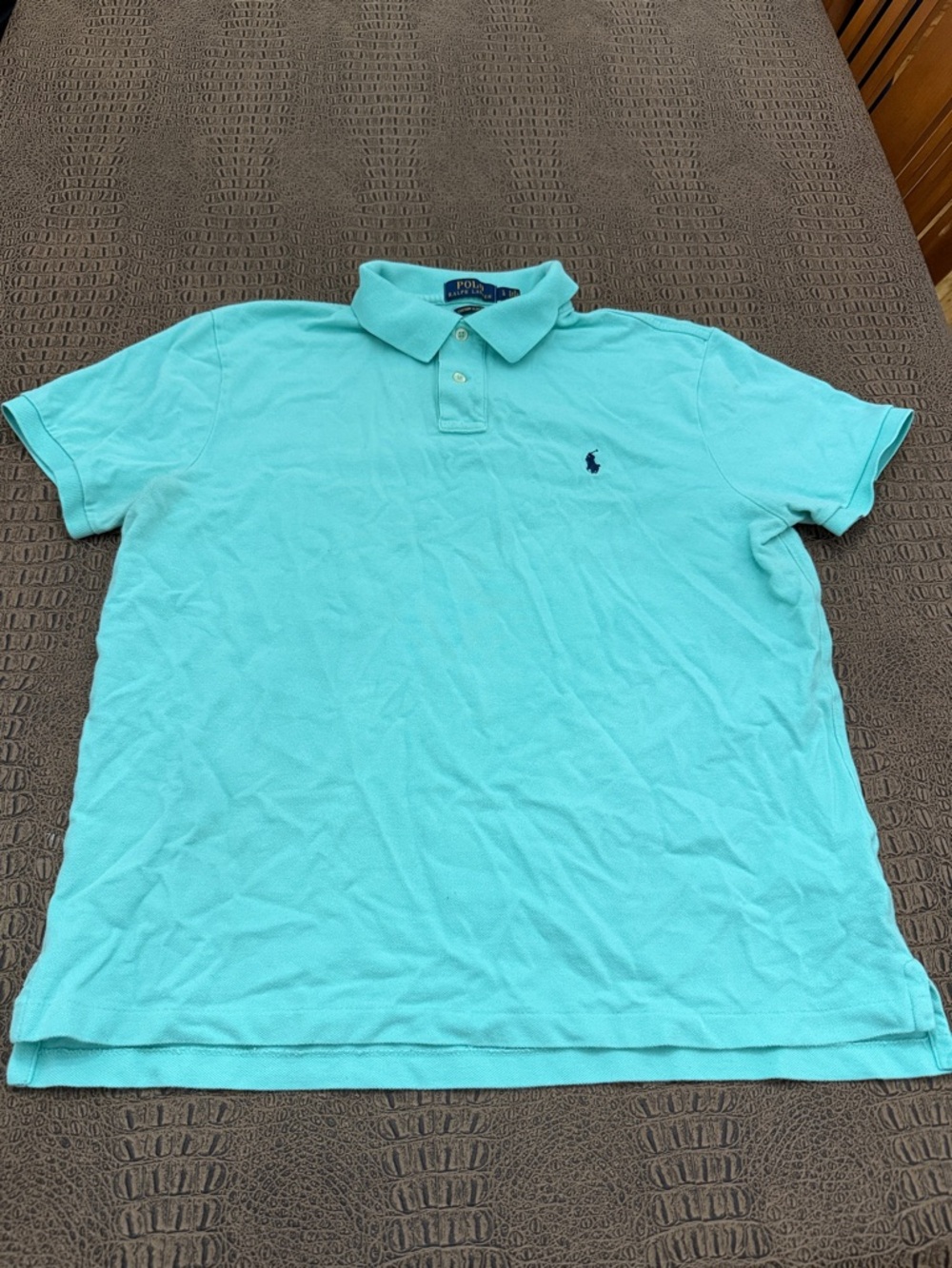 Polo Ralph Lauren Aqua Polo Shirt Custom Slim Fit Cotton Size L Men